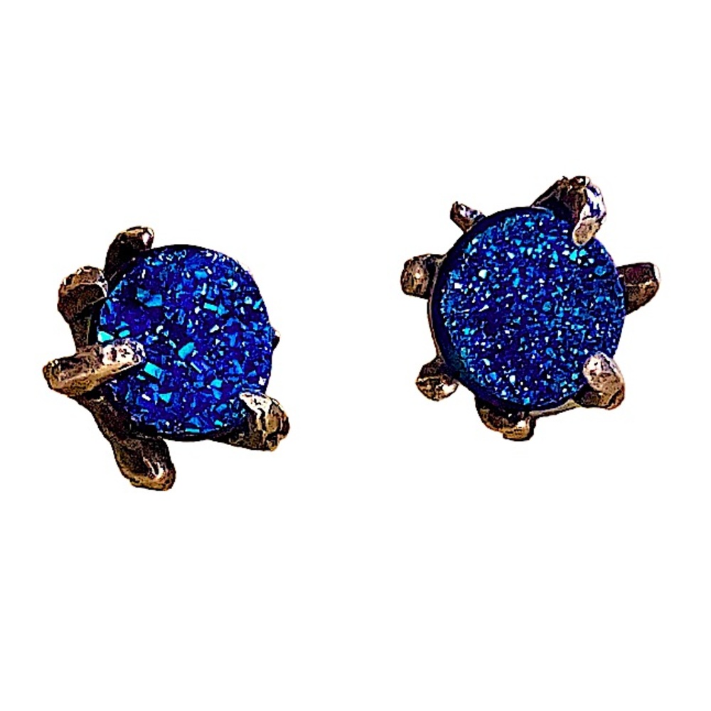 New Lauren Wolf Sterling Druzy Studs